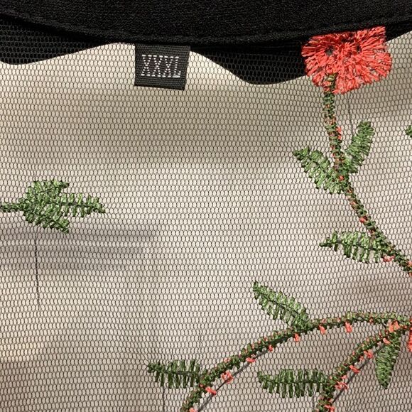 Size XXXL cocktail dress. Black with sheer embroidery shoulders & sleeves - Picture 5 of 10
